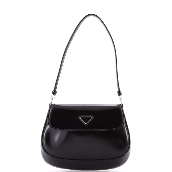 Cleo Flap Shoulder Bag Spazzolato Leather Small