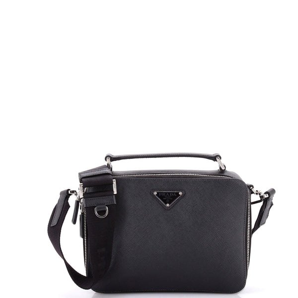 Brique Crossbody Bag Saffiano Leather Small