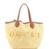 Logo Open Tote Woven Raffia Medium