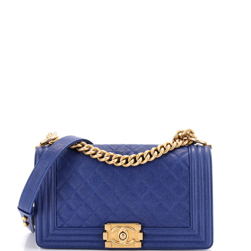 Boy Flap Bag Quilted Caviar Old Medium