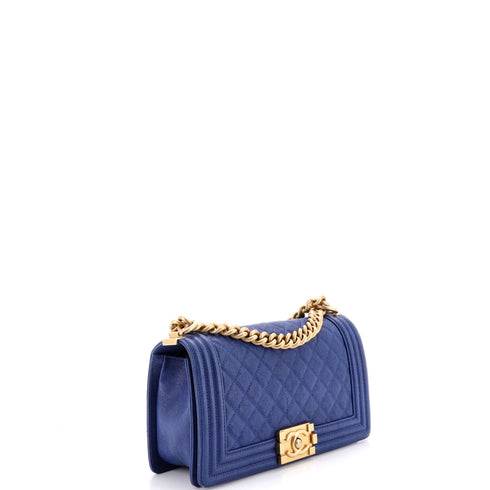 Boy Flap Bag Quilted Caviar Old Medium