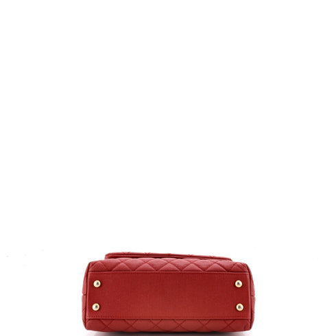Coco Top Handle Bag Quilted Caviar with Lizard Mini
