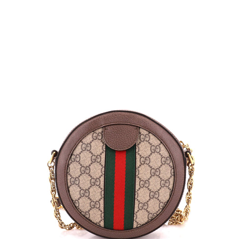 Ophidia Round Shoulder Bag GG Coated Canvas Mini