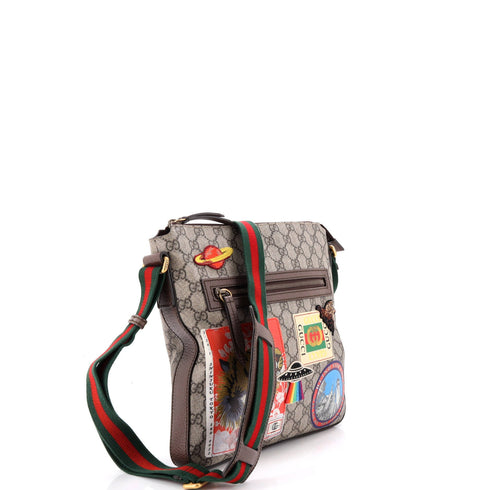 Courrier Zip Messenger GG Coated Canvas with Applique Medium