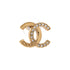 CC Stud Earrings Metal with Crystals