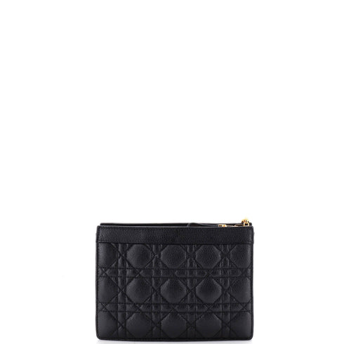 Caro Zipped Pouch With Chain Cannage Quilt Leather