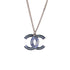 CC Pendant Necklace Metal with Crystals