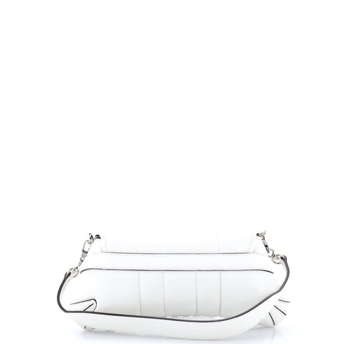 Horsebit Chain Shoulder Bag Vertical Quilted Leather Small