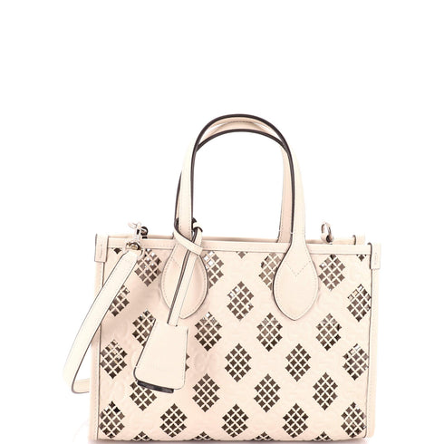 Convertible Tote GG Debossed Laser Cut Leather Small