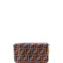 F is Fendi Envelope Clutch on Chain Zucca Embossed Leather