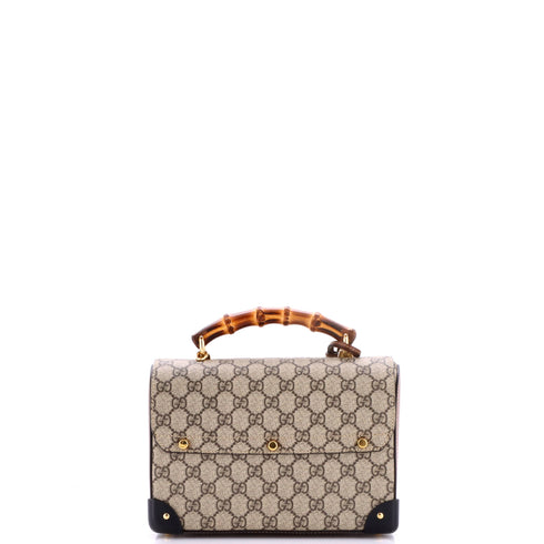Padlock Bamboo Shoulder Bag GG Coated Canvas Small