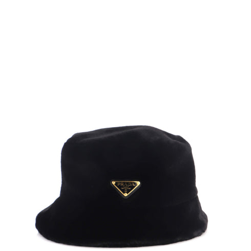 Logo Bucket Hat Faux Fur