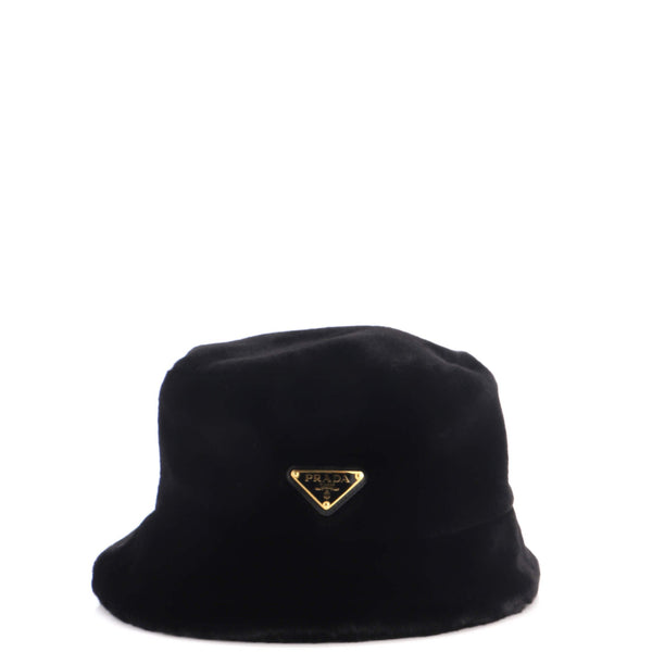 Logo Bucket Hat Faux Fur
