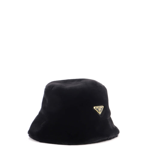 Logo Bucket Hat Faux Fur