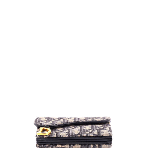 Saddle 5-Gusset Card Case Oblique Canvas
