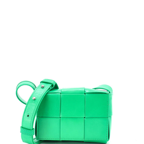 Cassette Crossbody Bag Maxi Intrecciato Leather Candy