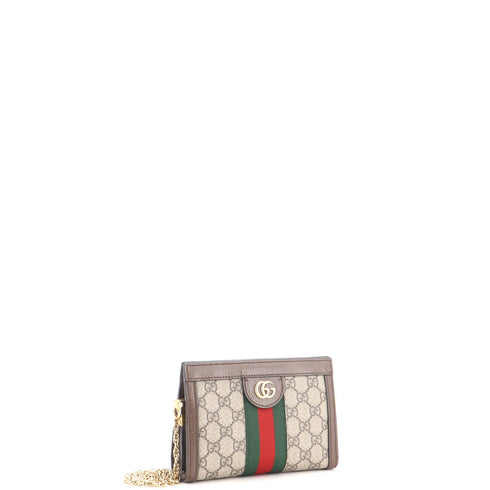 Ophidia Chain Shoulder Bag GG Coated Canvas Mini