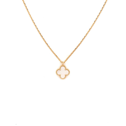Sweet Alhambra Pendant Necklace 18K Yellow Gold and Mother of Pearl