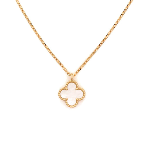 Sweet Alhambra Pendant Necklace 18K Yellow Gold and Mother of Pearl