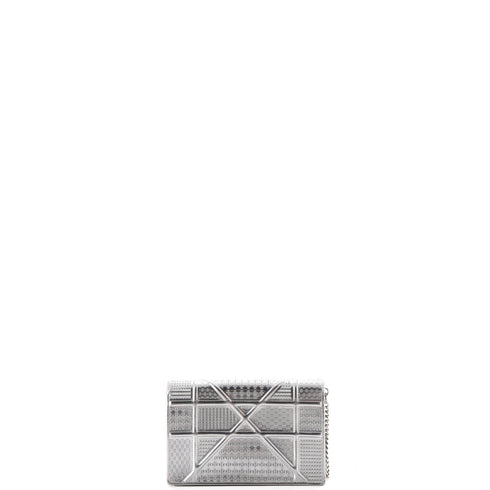 Diorama Wallet on Chain Cannage Embossed Calfskin
