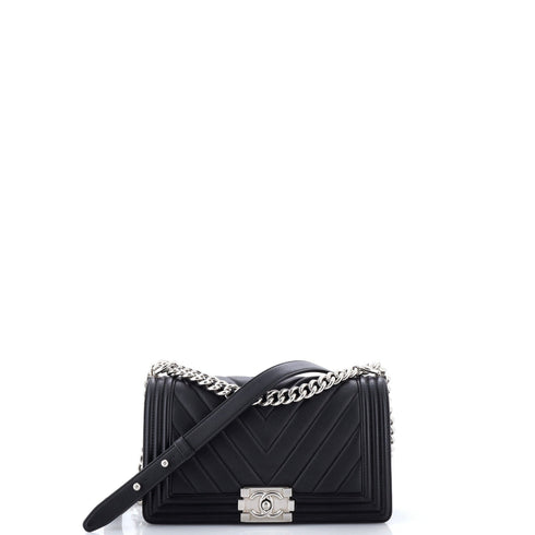 Boy Flap Bag Chevron Calfskin Old Medium