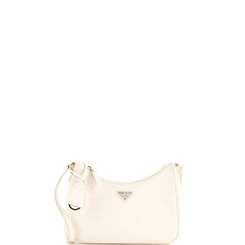 Adjustable Handle Zip Hobo Saffiano Leather Mini
