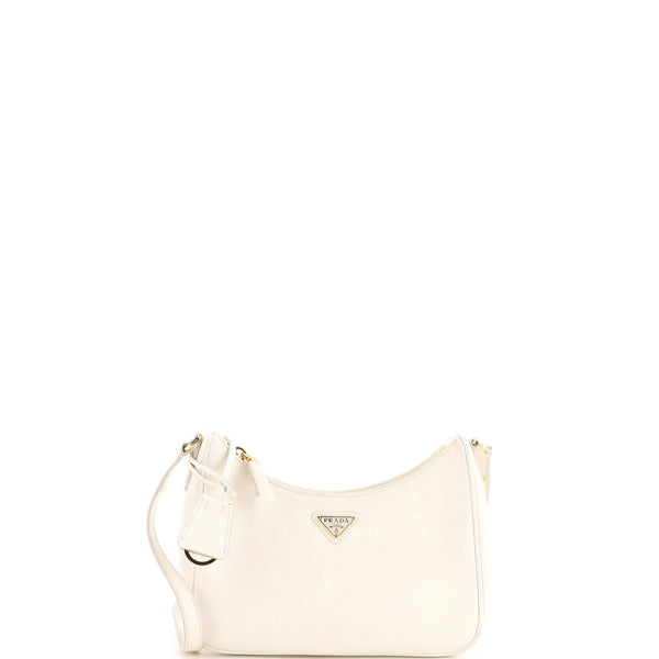 Adjustable Handle Zip Hobo Saffiano Leather Mini