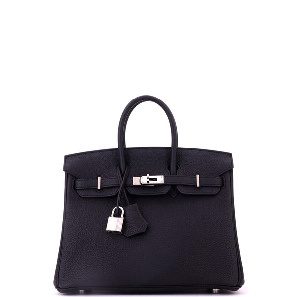Birkin Handbag Noir Togo with Palladium Hardware 25