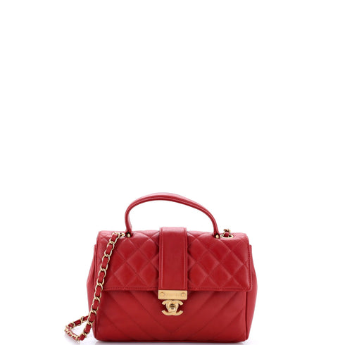 In The City Top Handle Flap Bag Mixed Quilt Calfskin Small