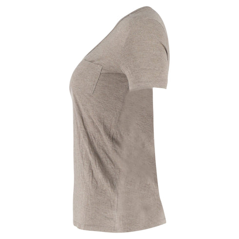 Women's Alexander Wang Scoop Neck T-Shirt Pocket in Brown Cotton