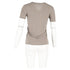 Women's Alexander Wang Scoop Neck T-Shirt Pocket in Brown Cotton