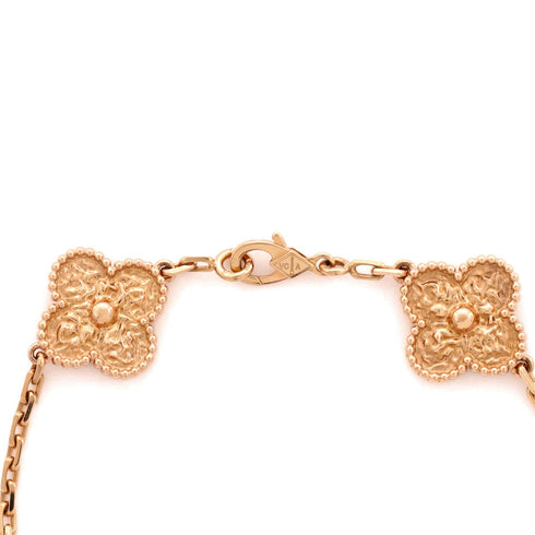 Vintage Alhambra 5 Motifs Bracelet 18K Rose Gold