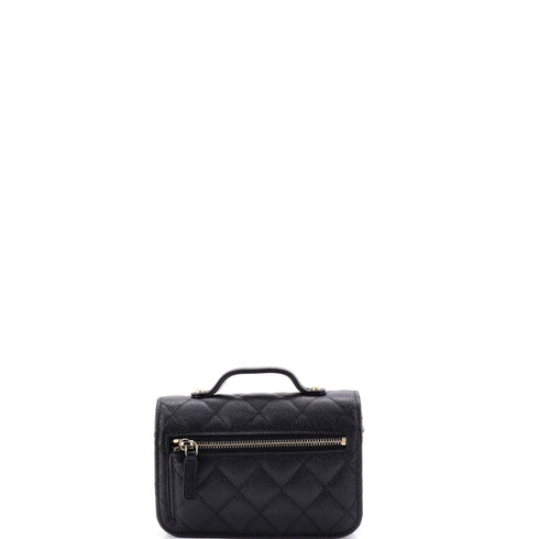 Business Affinity Flap Clutch with Chain Quilted Caviar