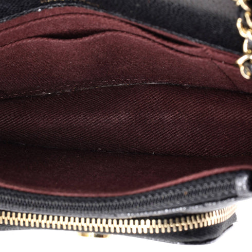 Business Affinity Flap Clutch with Chain Quilted Caviar