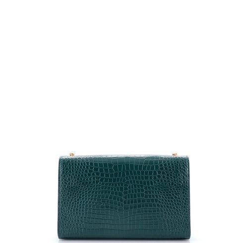 Classic Monogram Tassel Crossbody Bag Crocodile Embossed Leather Medium