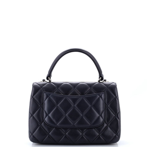 Trendy CC Top Handle Bag Quilted Lambskin Small
