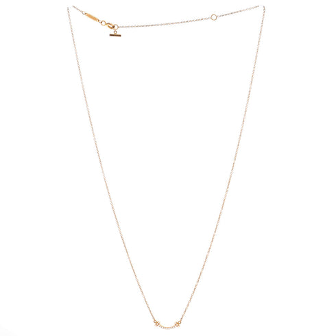 T Smile Pendant Necklace 18K Rose Gold with Diamonds Mini