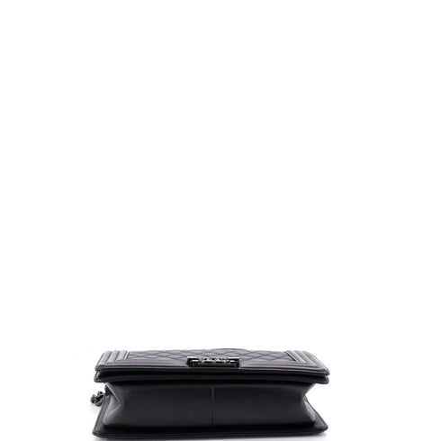 So Black Boy Flap Bag Quilted Lambskin Old Medium