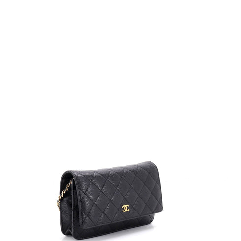 Wallet on Chain Quilted Caviar