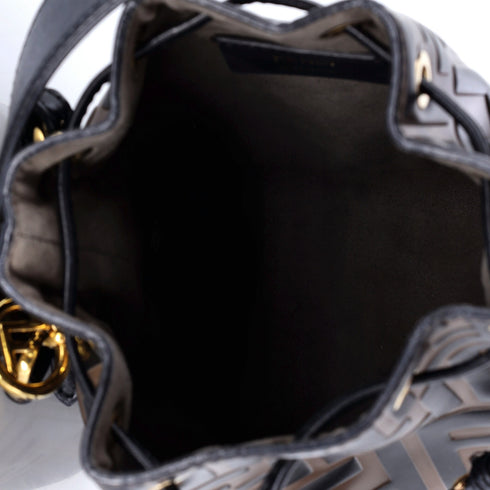 Mon Tresor Bucket Bag Zucca Embossed Leather Mini