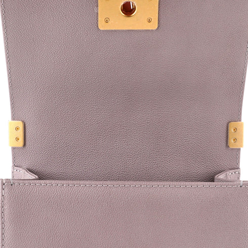 Boy Flap Bag Quilted Caviar with Whipstitch Chain Detail Small