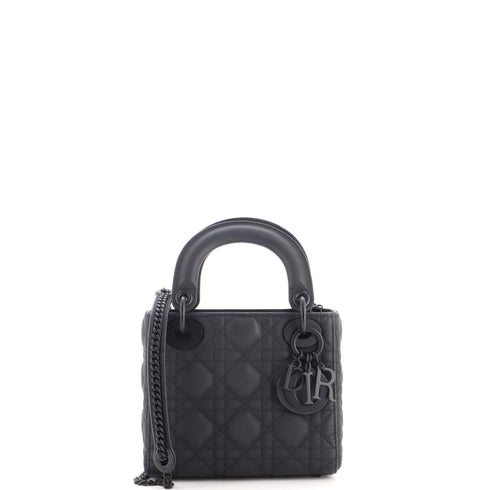 Ultra Matte Lady Dior Chain Bag Cannage Quilt Calfskin Mini