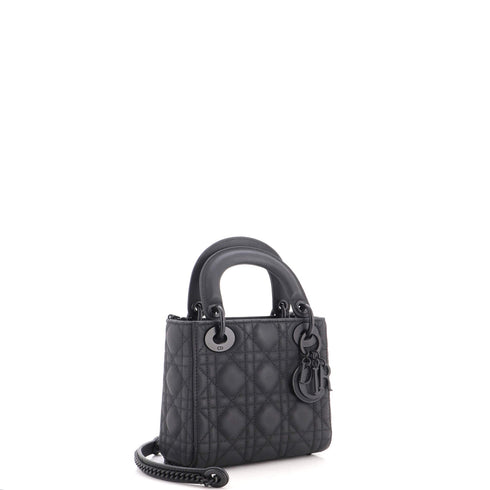 Ultra Matte Lady Dior Chain Bag Cannage Quilt Calfskin Mini