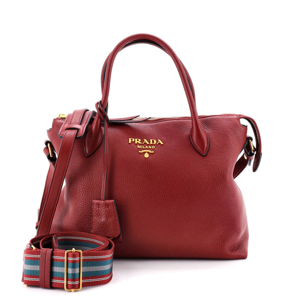 Dual Strap Zip Tote Vitello Daino Medium