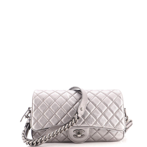 Casual Rock Airlines Flap Bag Quilted Goatskin Small