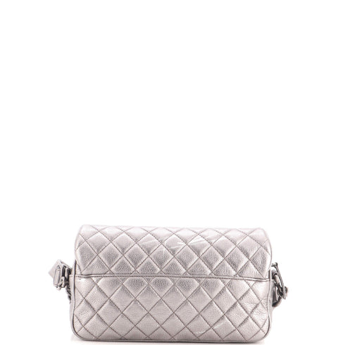 Casual Rock Airlines Flap Bag Quilted Goatskin Small