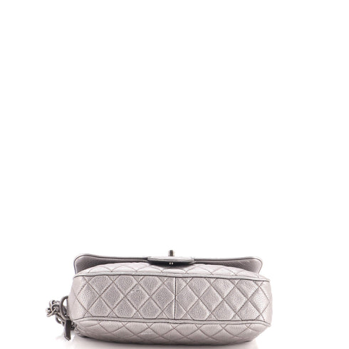 Casual Rock Airlines Flap Bag Quilted Goatskin Small