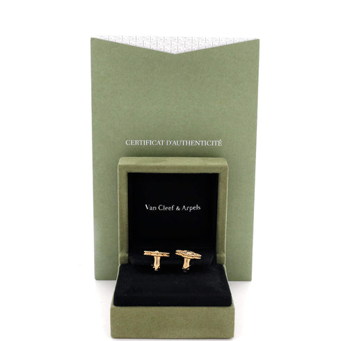 Vintage Alhambra Earrings 18K Yellow Gold with Diamonds