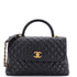 Coco Top Handle Bag Quilted Caviar Medium