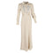 Women's Self-Portrait Embroidered-Design Maxi Dress in Cream Satin